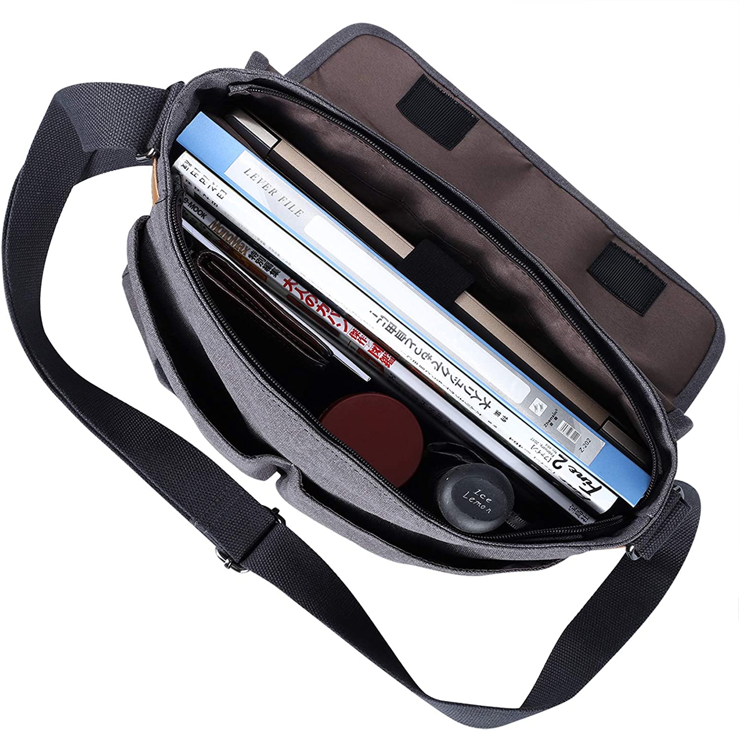Estarer Messenger Bags for Men Women,13-14 Inch Laptop Water Resistant Shoulder Crossbody Bookbag Canvas Satchel - Image 3